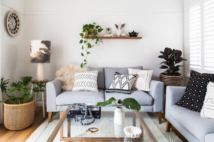 Woonkamer met groen