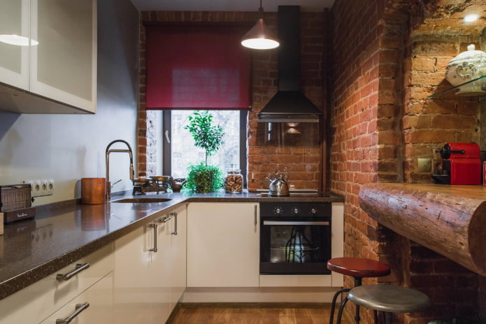 kleine keuken in loftstijl