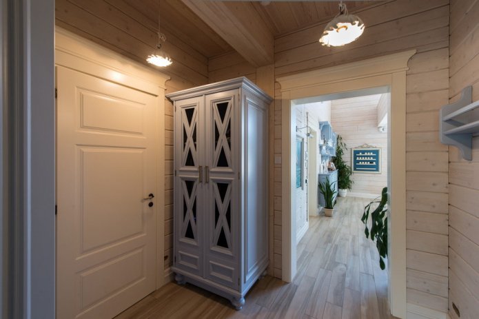 halontwerp in een houten huis