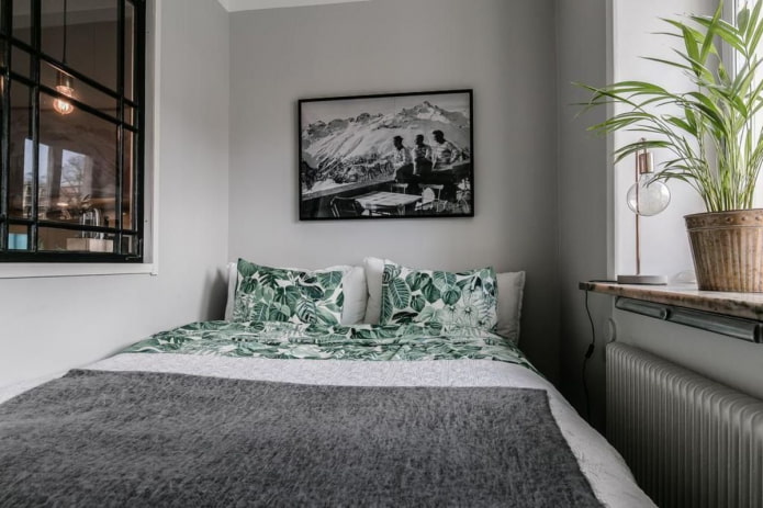kleine slaapkamer in de woonkamer