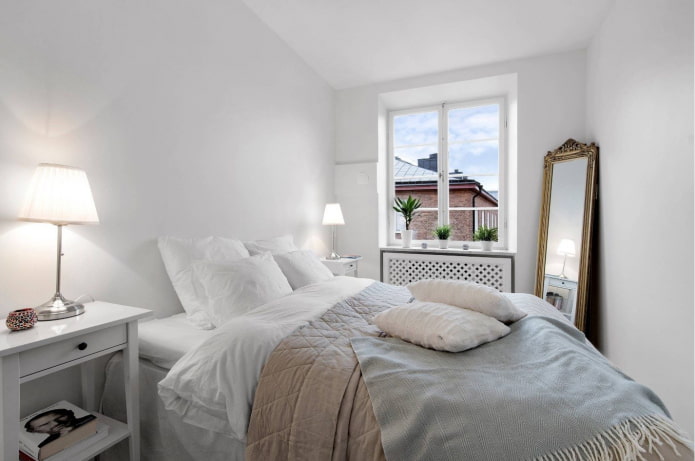 witte muren in de slaapkamer