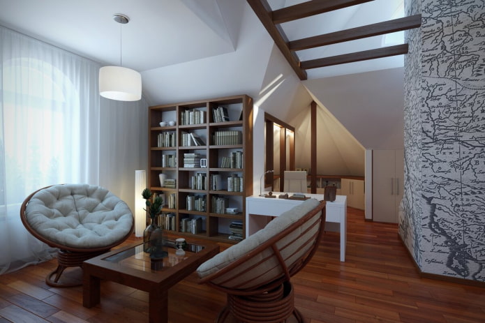 bibliotheek op zolder