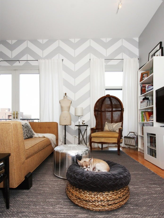 zigzag printbehang zigzag in het interieur