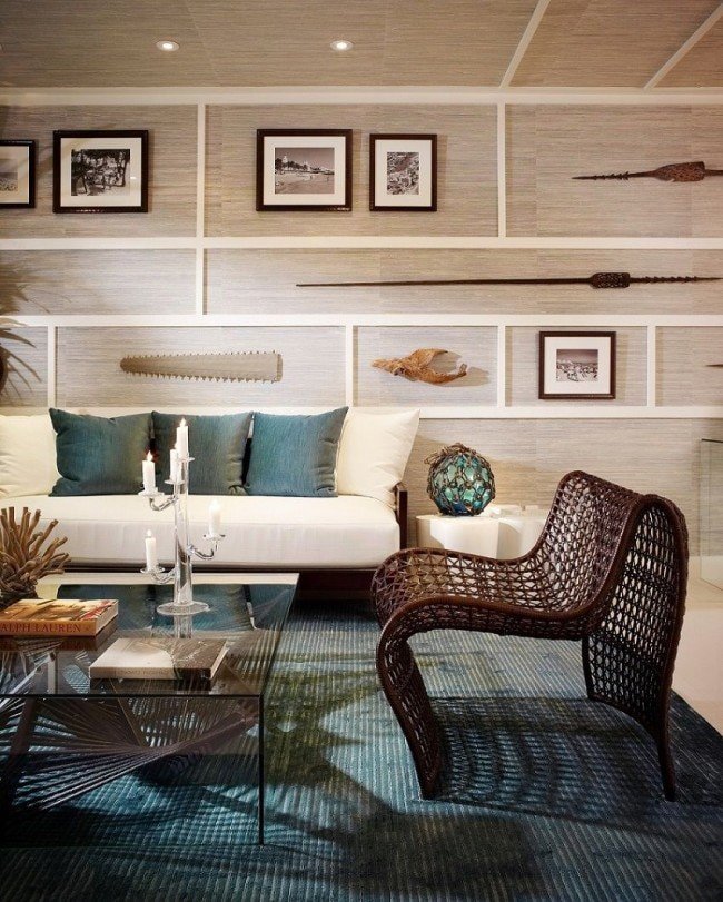 bamboe-imitatiebehang in het interieur