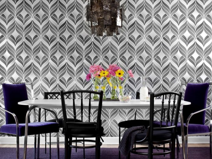 abstractiebehang in het interieur