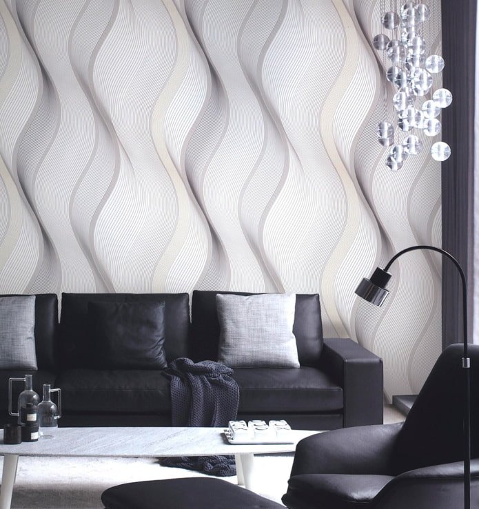 Behang met golvende print