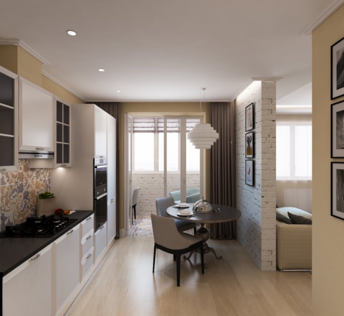 keuken in een eenkamerappartement van 50 m?