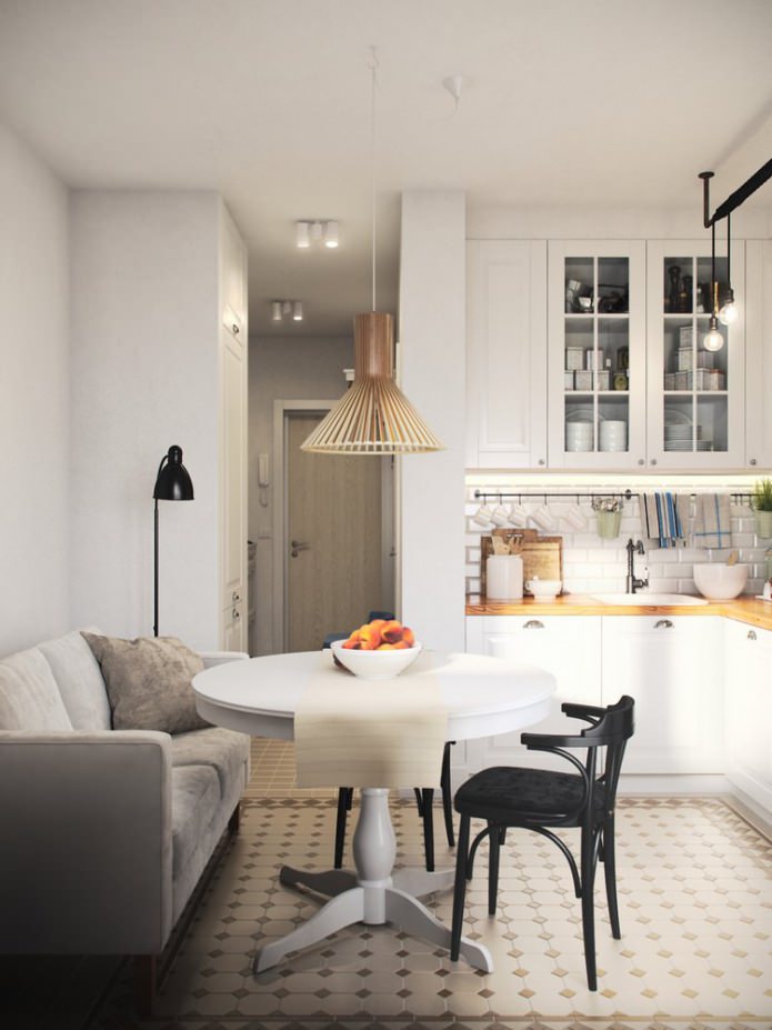 keuken in een eenkamerappartement