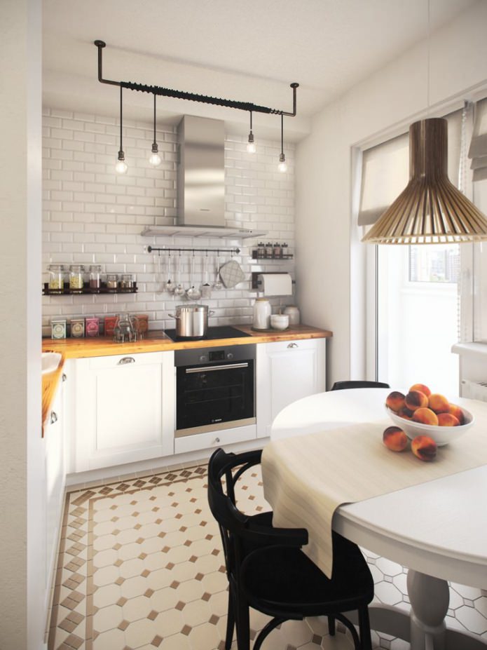 keuken in een eenkamerappartement