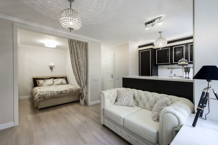nis in het interieur van een studio-appartement
