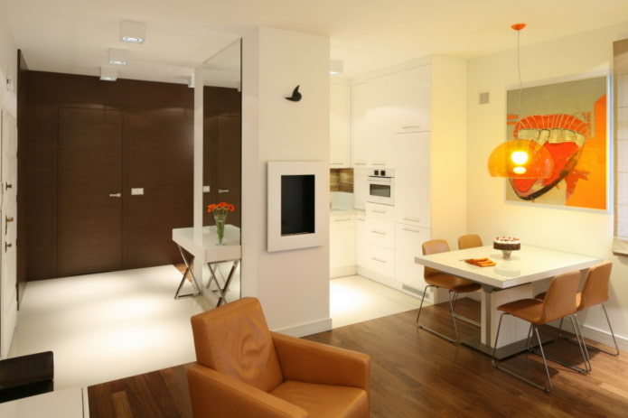 niche in het interieur van een studio-appartement