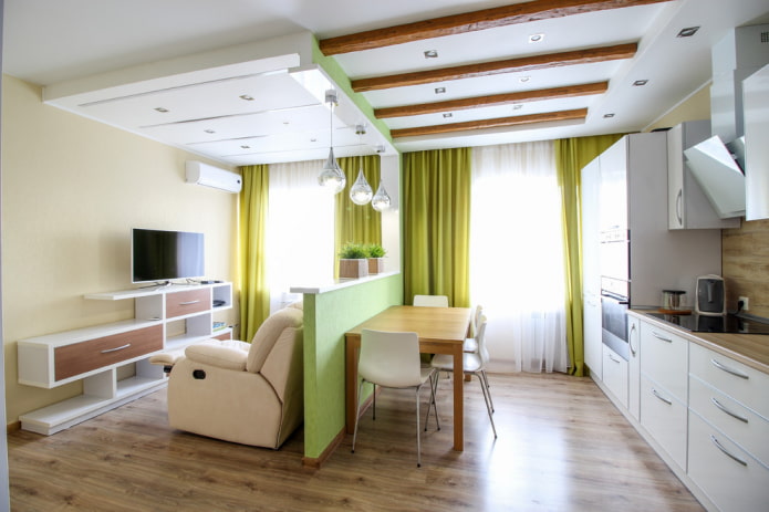 Een kamer in zones verdelen met plafondbalken