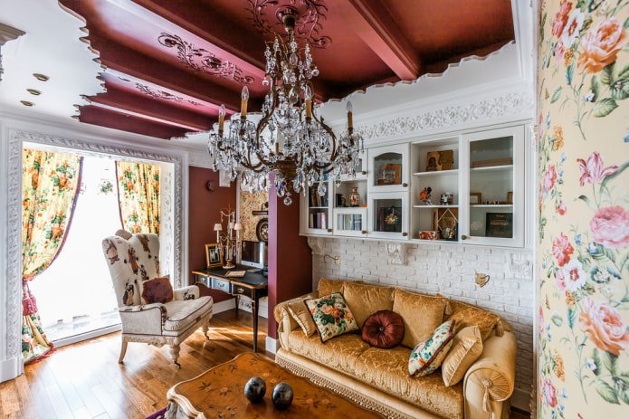 rood plafond met balken