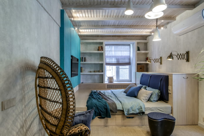 balken in het interieur van de slaapkamer