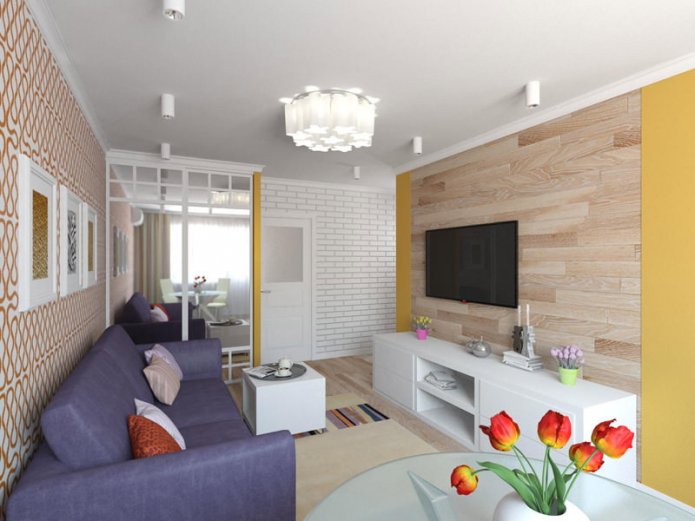 project van een Chroesjtsjovka met twee kamers 44 m?.