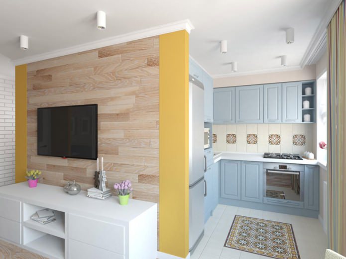 project van een Chroesjtsjovka met twee kamers, 44 m?.