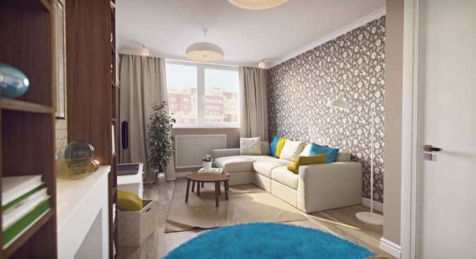 woonkamer in het project van een eenkamerappartement 43 m?.