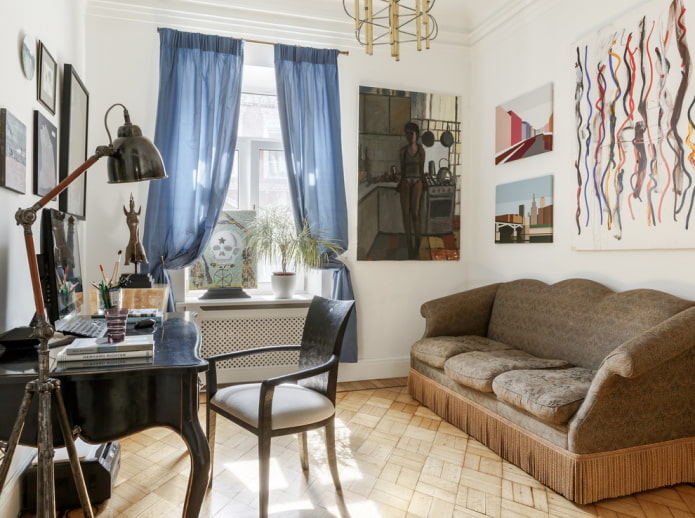 gordijnen in het interieur van het kantoor