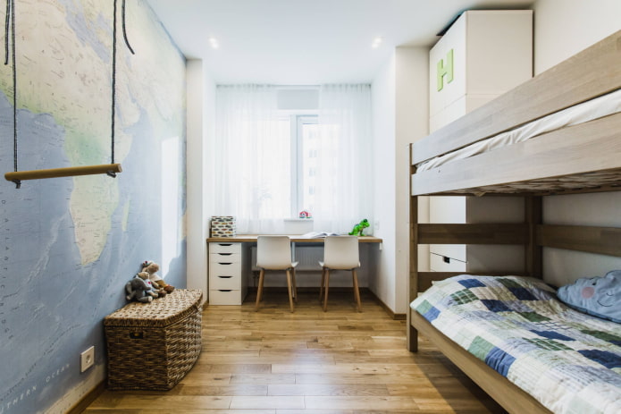 Stapelbed in een schoolkamer