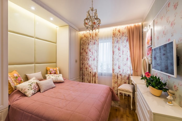 meubels in een slaapkamer van 9 vierkante meter