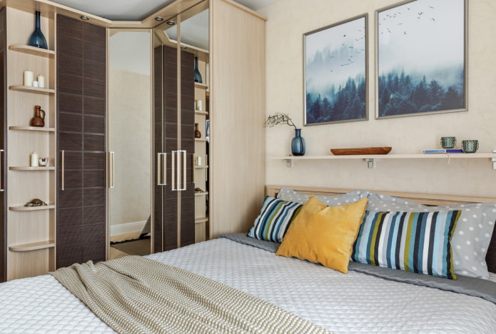 meubels in een slaapkamer van 9 vierkante meter