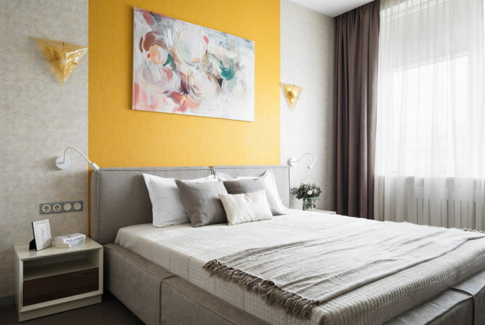 slaapkamer met 9 vierkanten in een moderne stijl