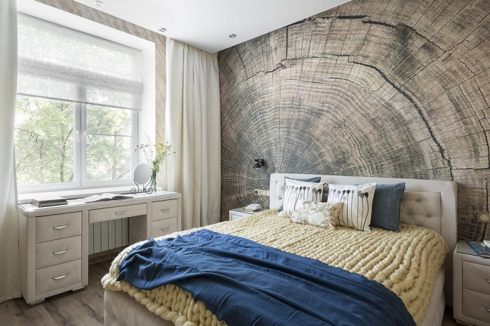 slaapkamer met 9 vierkanten in een moderne stijl