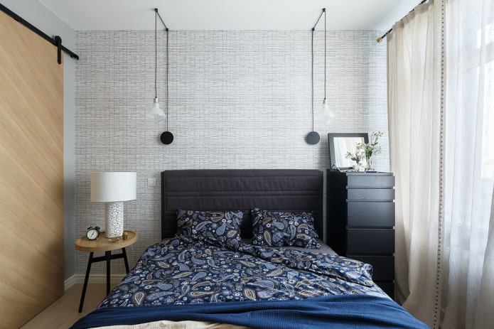 slaapkamer met 9 vierkanten in een moderne stijl