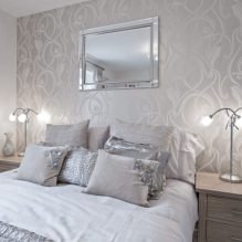 Slaapkamerontwerp met grijs behang: 70 beste foto's in het interieur-6