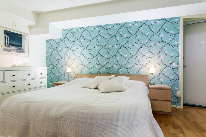 Licht turquoise slaapkamer