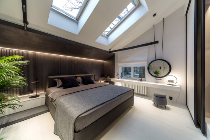 slaapkamer met studeerhoek