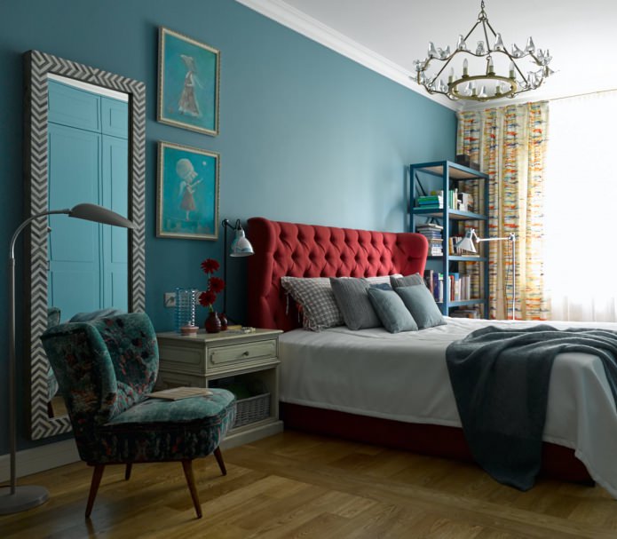 muren in de slaapkamer blauw verven