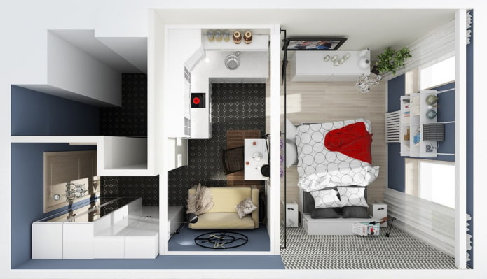 Indelingen appartement 22 m?