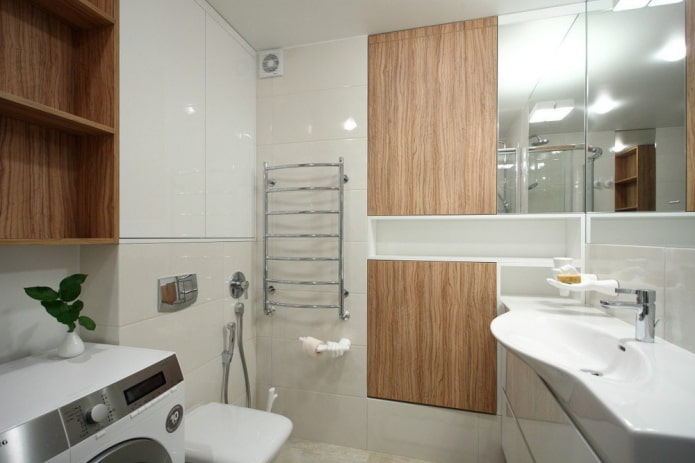 badkamer in het interieur van een studio-appartement