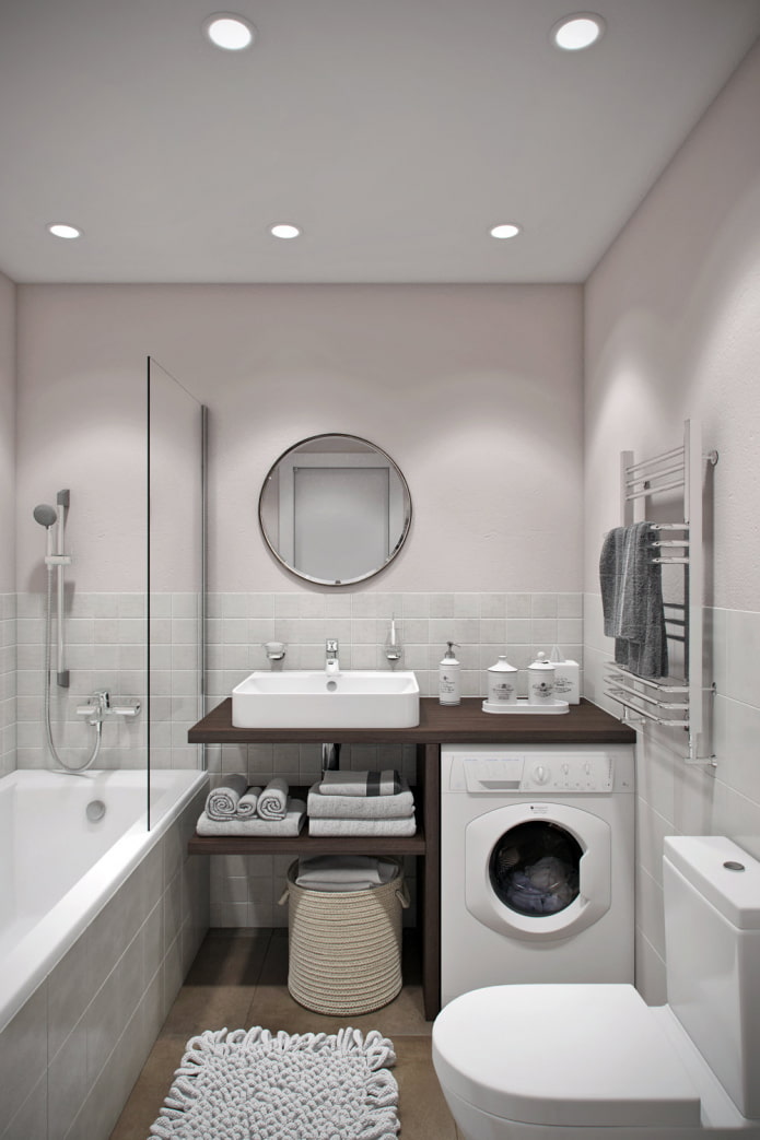 badkamer in het interieur van een studio-appartement