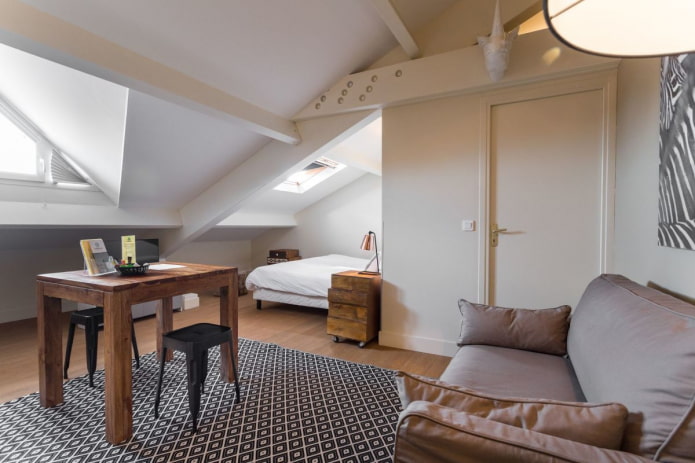 meubelopstelling in het interieur van een studio-appartement