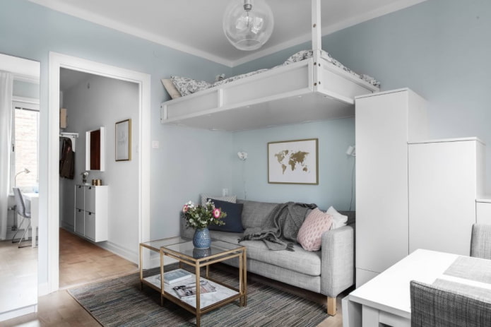 interieur van een klein studio-appartement