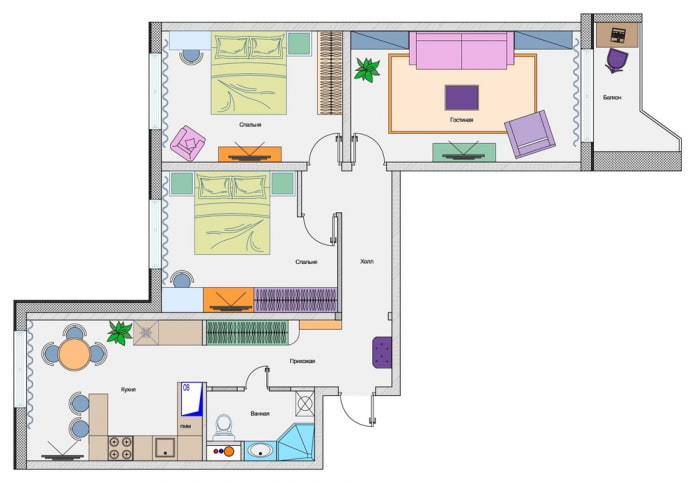 Een driekamerappartement met een studeerkamer op het balkon
