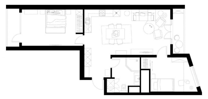 Indeling van een driekamerappartement