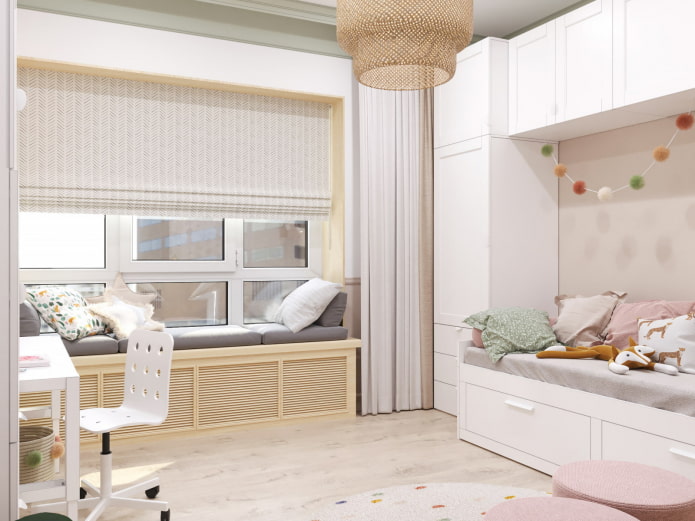 vouwgordijnen in de kinderkamer