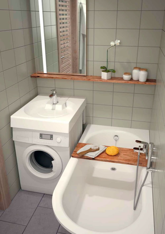 wasmachine onder de wastafel