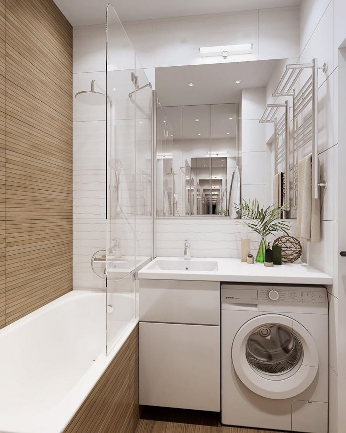 wasmachine in de badkamer