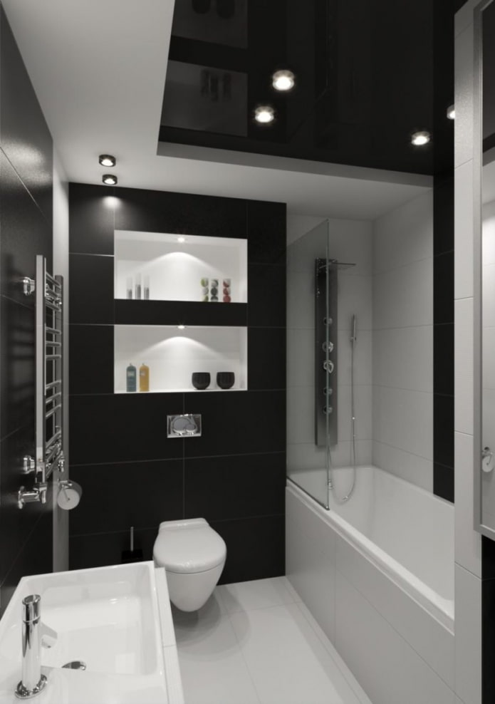 zwart-witte badkamer