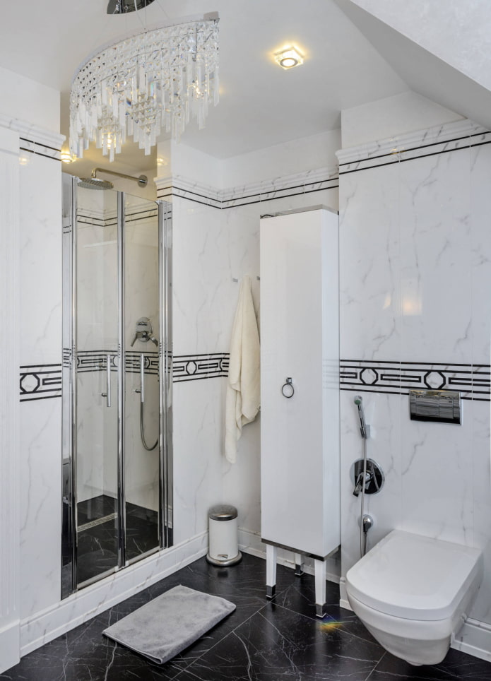 Zwart-witte badkamer