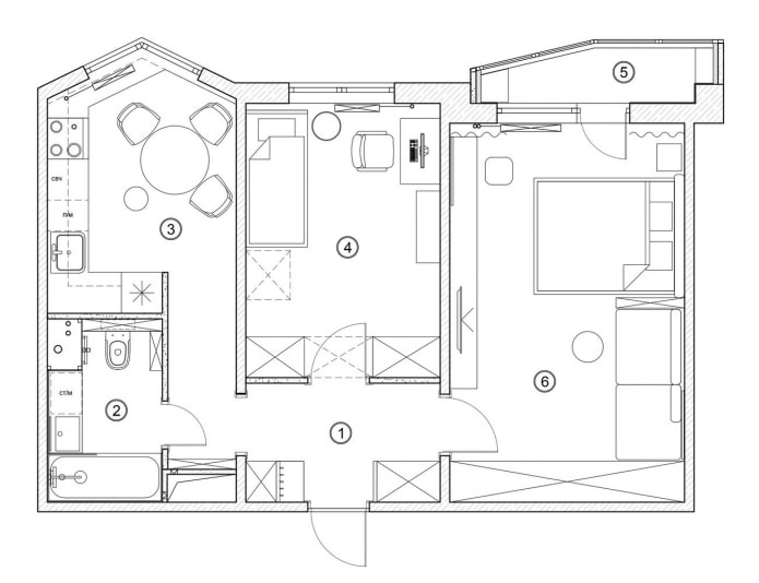 Plan na combinatie van de badkamer