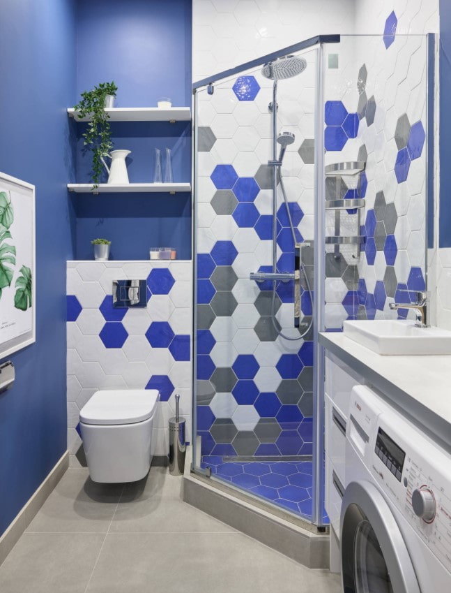 blauwe badkamer