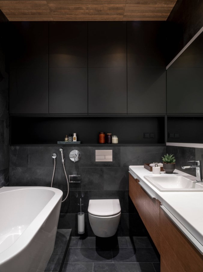 zwarte badkamer