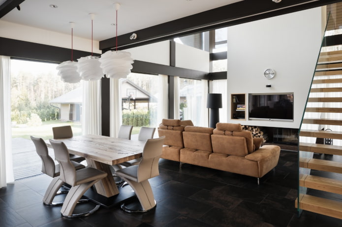Interieur van een vakwerkhuis