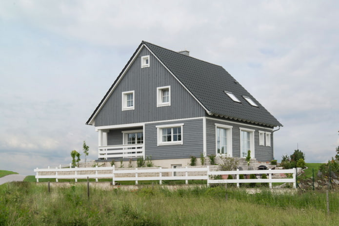 grijs huis in Scandinavische stijl
