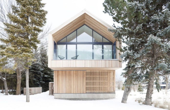 beige huis in Scandinavische stijl